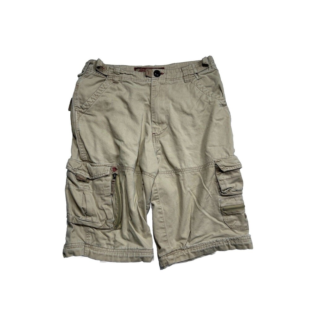 Paco Jeans Cargo Shorts Men's Sz 34 Tan Beige VTG Y2K Jhorts Distressed Hip Hop
